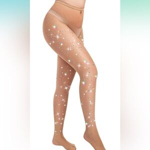 Sparkling Rhinestone Fishnet Tights